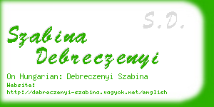 szabina debreczenyi business card